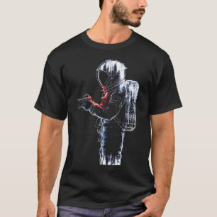 Astronaut Holds Camera Motif Drawing Artwork Astro T-Shirt