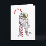 Astronaut Holiday Card<br><div class="desc">Spread peace on earth and everywhere else with this cool Astronaut greeting card. Inside says,  "Hope your holidays are out of this world!"</div>