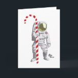 Astronaut Holiday Card<br><div class="desc">Spread peace on earth and everywhere else with this cool Astronaut greeting card. Inside says, "Hope your holidays are out of this world!"</div>