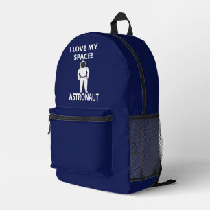Astronaut I Love My Space Astronaut Printed Backpack