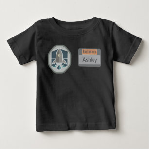 Astronaut Identity Badge and Rocket Logo Baby T-Shirt