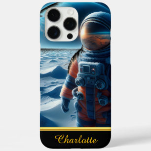 Astronaut in a vibrant orange suit iPhone 16 pro max case