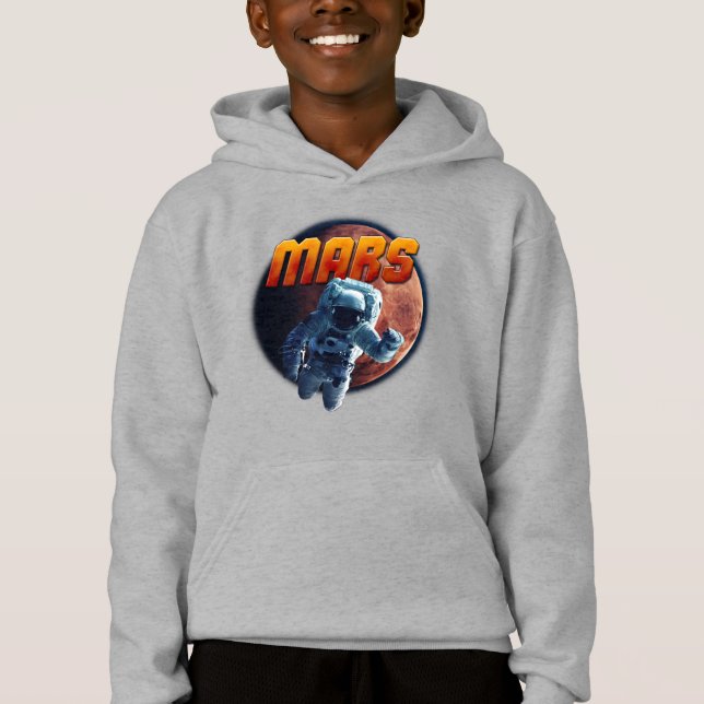 Astronaut in front of the Mars planet. (Front)