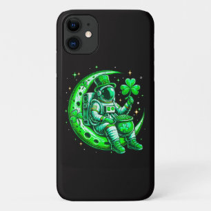 Astronaut in Moon Space Saint Patrick's Day Case-Mate iPhone Case