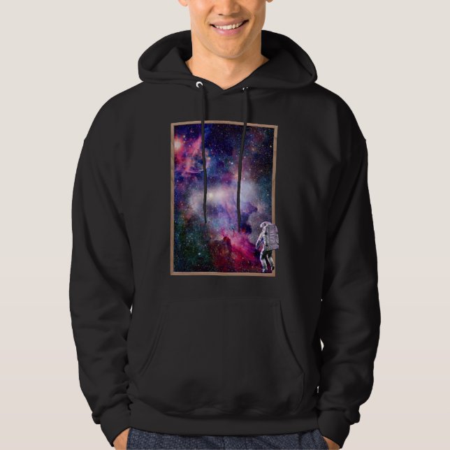 Astronaut In Outer Space Galactic Science Fiction Hoodie (Front)