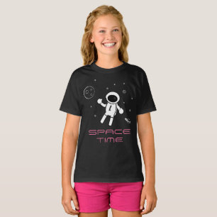 Astronaut In Space - Art in Black, White & Pink T-Shirt
