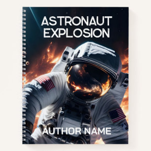 Astronaut in Space Book Cover Notebook