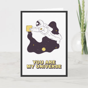 Astronaut in Space Cosmic Valentine's Day Universe Card