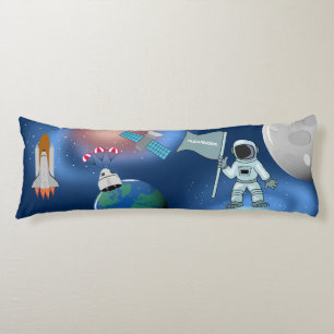 Astronaut in Space Galaxy Personalised Name Body Cushion