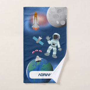 Astronaut in Space Galaxy Theme Bath Towel Set