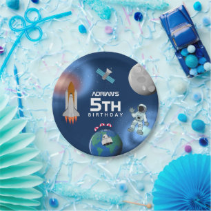 Astronaut in Space Galaxy Theme Birthday Party  Paper Plate