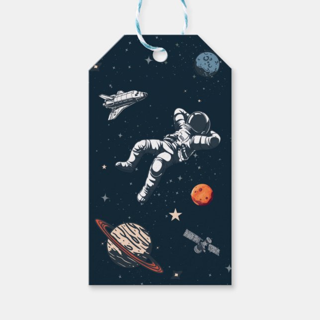 ASTRONAUT IN SPACE GIFT TAGS (Front)