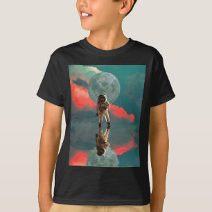Astronaut in Space Moon Retro T-Shirt