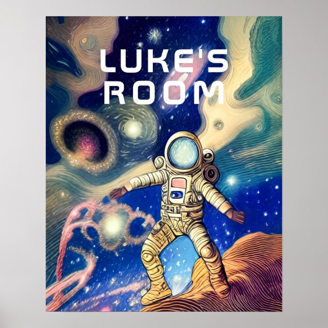 Astronaut In Space Personalised Poster (Front)