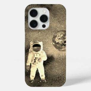 Astronaut in Space Planet Earth Sepia iPhone 15 Pro Case