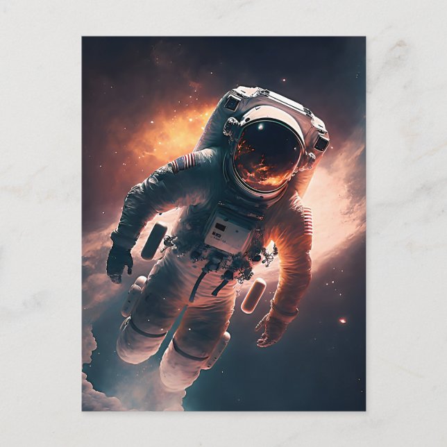 Astronaut in Space Postcard  (Front)