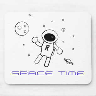 Astronaut In Space - Sketched Art in Black & White Mouse Pad