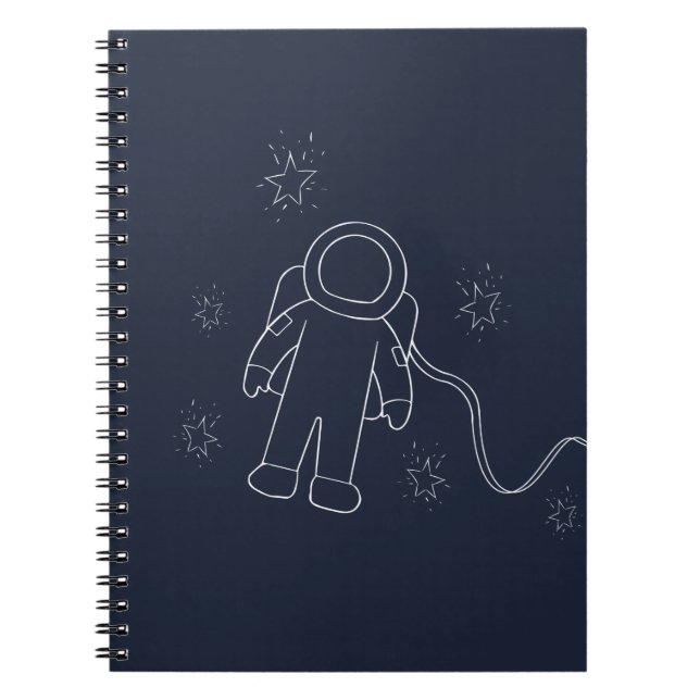 Astronaut in Space Spaceman Galaxy and Stars Notebook (Front)