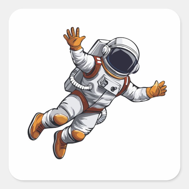 Astronaut in space square sticker (Front)