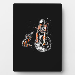 Astronaut In Space With Cat Funny Cat Lover Plaque