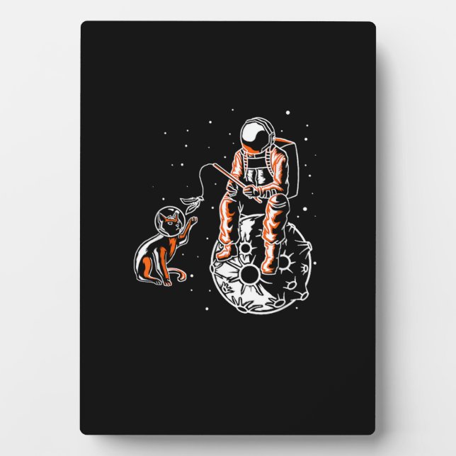 Astronaut In Space With Cat Funny Cat Lover Plaque (Front)