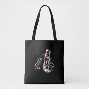 Astronaut In Space With Cat Funny Cat Lover Tote Bag