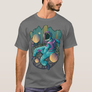 Astronaut in Space with geometric shapes T-Shirt