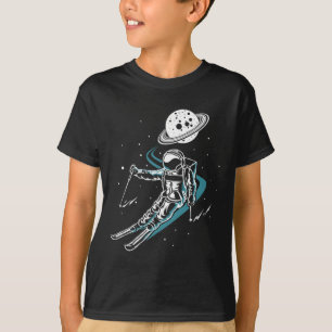 Astronaut In Space With Ski Funny Skiing T-Shirt