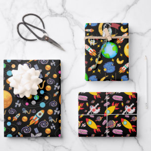 Astronaut In Space Wrapping Paper Sheet