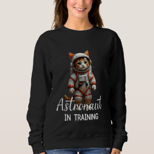 Astronaut in Training Retro Cute Cat Vintage Space Sweatshirt
