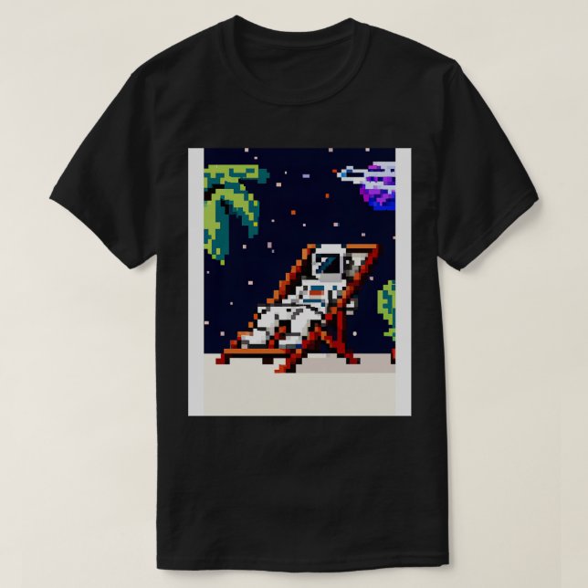 Astronaut in Tropical Resort 2 T-Shirt (Design Front)
