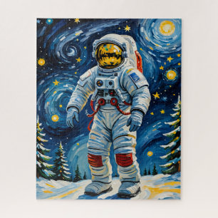 Astronaut in Winter Forest Jigsaw Puzzle