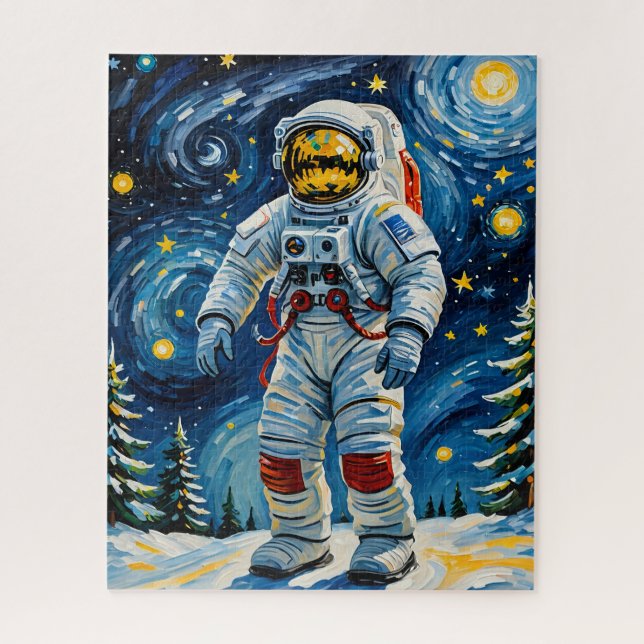 Astronaut in Winter Forest Jigsaw Puzzle (Vertical)