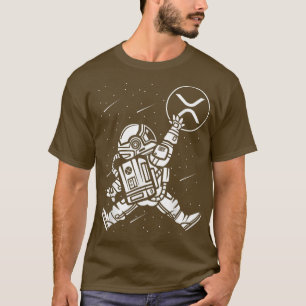 Astronaut Jump Ripple XRP Coin To The Moon Crypto T-Shirt