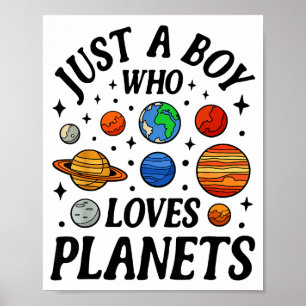 Astronaut Just A Boy Who Loves Planets Solar Syste Poster