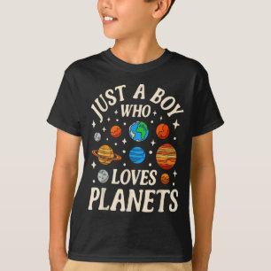 Astronaut Just A Boy Who Loves Planets Solar Syste T-Shirt
