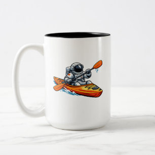 . Astronaut Kayaking Two-Tone Coffee Mug