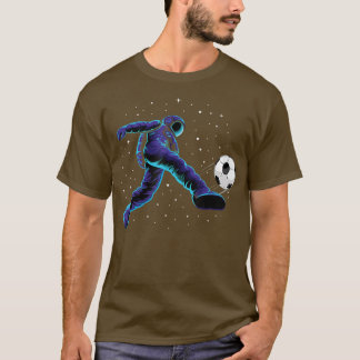 Astronaut Kicking Soccer Ball in Space T-Shirt