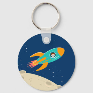 Astronaut kid birthday party key ring
