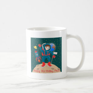 Astronaut kid on the moon birthday party coffee mug