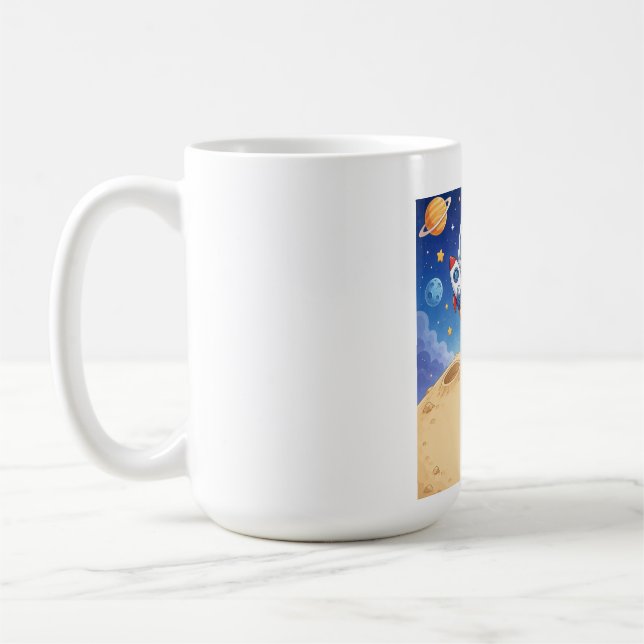 Astronaut Kid Ready to Explore School Noteboo Coffee Mug (Left)