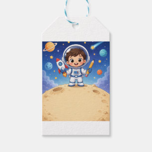 Astronaut Kid Ready to Explore School Noteboo Gift Tags