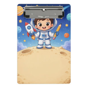 Astronaut Kid Ready to Explore School Noteboo Mini Clipboard