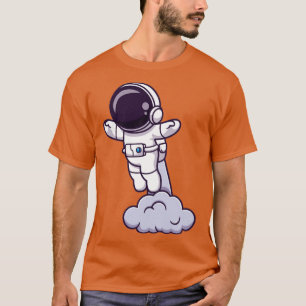 Astronaut Launching On Space Cartoon T-Shirt