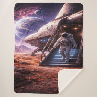 Astronaut Leaving Landing Ship Sherpa Blanket