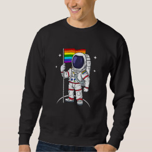 Astronaut Lgbtq Gay Pride Flag Boy Kids Sweatshirt