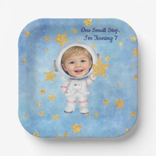 Astronaut Little Star Birthday Party Plate