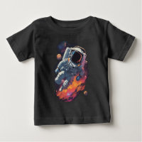 Astronaut Lost in Galaxy Background
