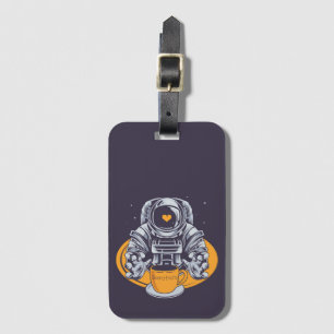 Astronaut Love Coffee Luggage Tag