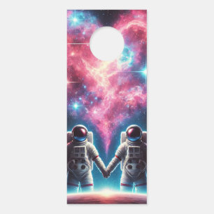 Astronaut Love Nebula Door Hanger